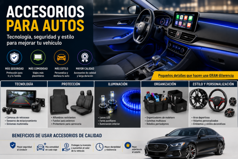 Accesorios automotrices: cómo mejorar la comodidad, seguridad y estilo de tu vehículo